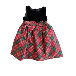 Gymboree Girls Matching Family Plaid Bow Dress  A Royal‎ Christmas Girls Size 3T